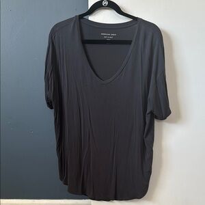American Eagle Dark Gray V-Neck T-Shirt